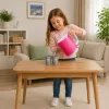 Zestaw LEAN TOYS Czajnik dla dzieci z kubkami Dźwięki gotowania Światła Różowy