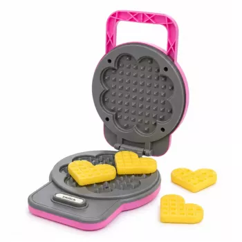 LEAN TOYS Gofrownica dla Dzieci - Gofry ze Zmieniającymi Kolor Światłami i Dźwiękami - Różowy