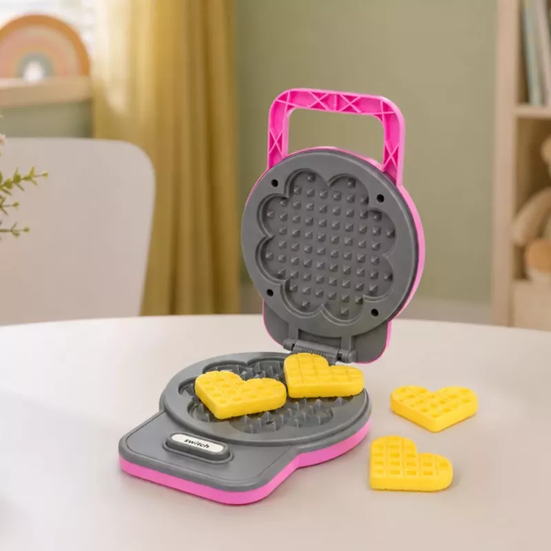 LEAN TOYS Gofrownica dla Dzieci - Gofry ze Zmieniającymi Kolor Światłami i Dźwiękami - Różowy