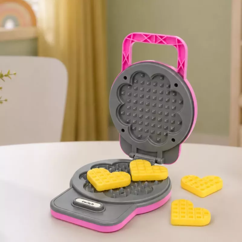LEAN TOYS Zestaw Kuchenny Gofrownica Mikser Wymienne Końcówki Światła Dźwięki Różowy