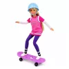 LEAN TOYS Lalka Anlily z Fioletową Deskorolką, Kaskiem i Kompletem Długiej Bluzy
