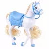 LEAN TOYS Lalka Anlily na Białym Koniu Księżniczka w Niebieskiej Sukience Akcesoria