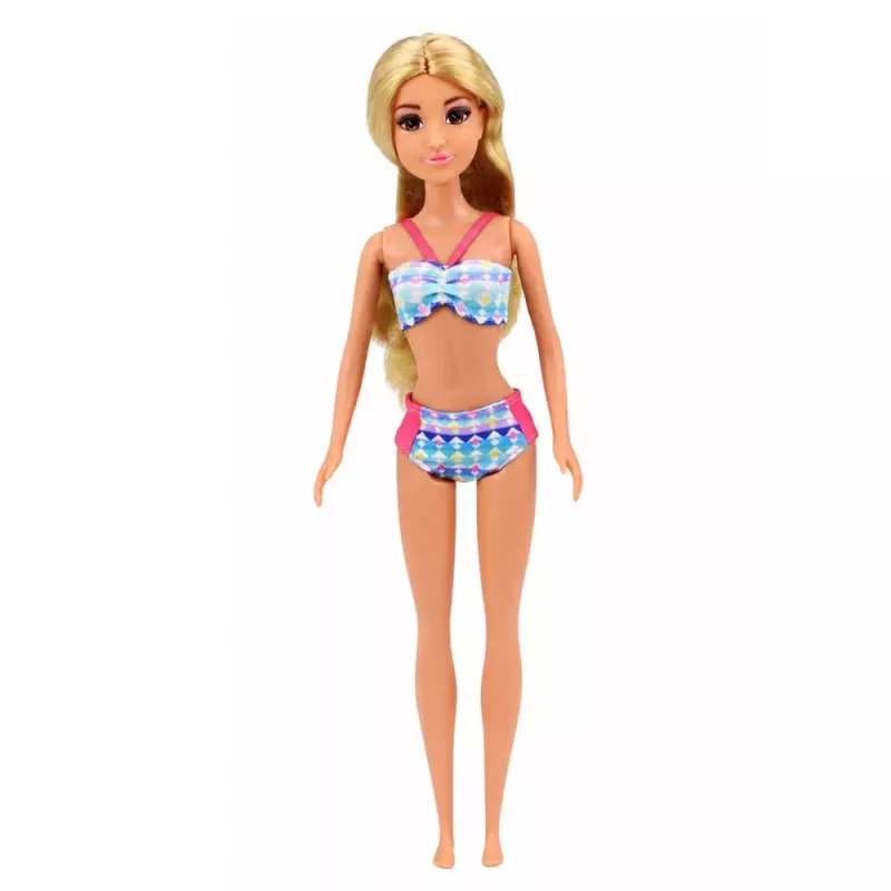 LEAN TOYS Anlily Doll in the Pool Slide Palm Tree Beach Accessories Set