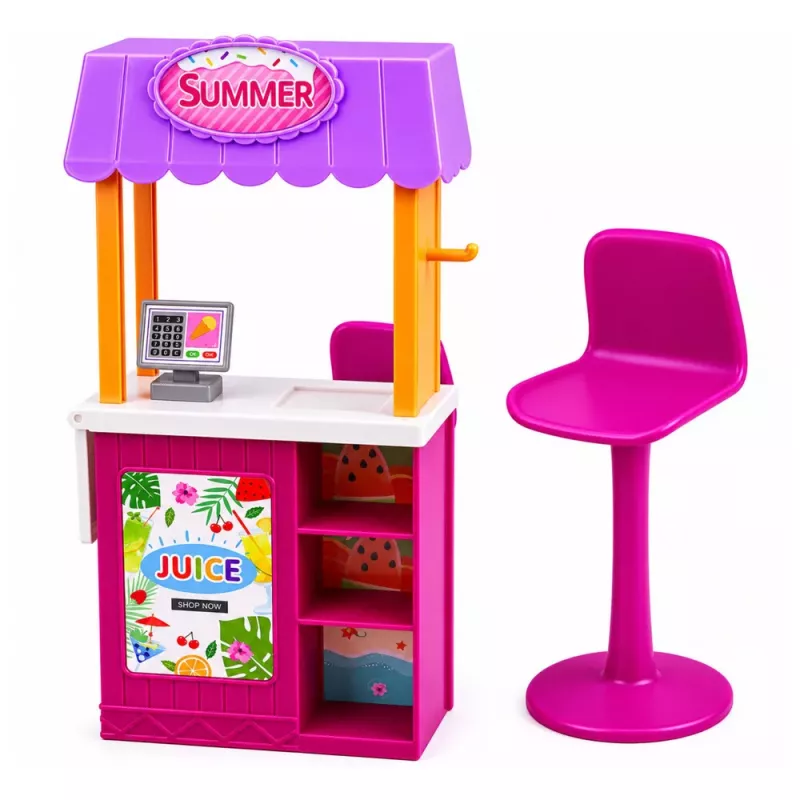 LEAN TOYS Anlily Doll Saleswoman with Drinks and Snacks Stand Accessories Set