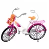 LEAN TOYS Lalka Anlily w Różowej Sukience z Rowerem i Fotelikiem Dziecięcym