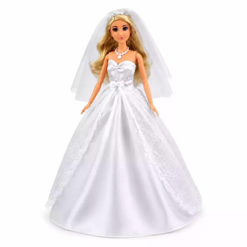 LEAN TOYS Anlily Bride Doll w Białej Sukni Ślubnej z Koronkowymi Akcesoriami