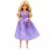 LEAN TOYS Anlily Fashion Doll w fioletowej sukience z serduszkami i zestawem akcesoriów (torebka)