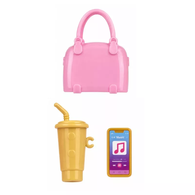 LEAN TOYS Anlily Fashion Doll w fioletowej sukience z serduszkami i zestawem akcesoriów (torebka)