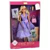LEAN TOYS Anlily Fashion Doll w fioletowej sukience z serduszkami i zestawem akcesoriów (torebka)
