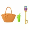 LEAN TOYS Anlily Fashion Doll w niebieskiej kwiecistej sukience, z torebką i zestawem akcesoriów