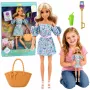 LEAN TOYS Anlily Fashion Doll w niebieskiej kwiecistej sukience, z torebką i zestawem akcesoriów