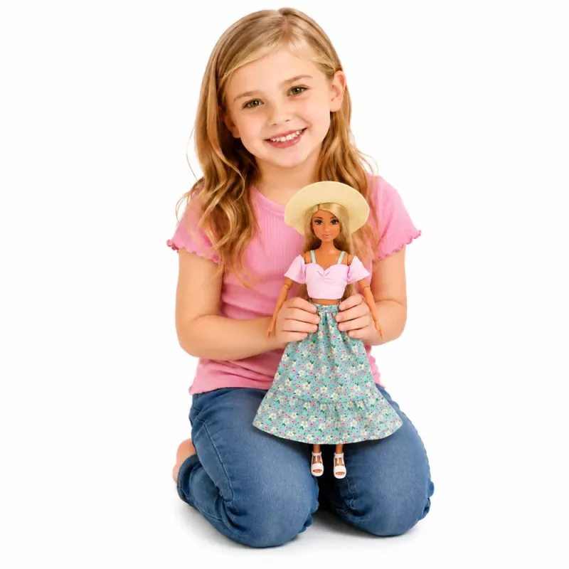 LEAN TOYS Anlily Fashion Doll w Spódnicy i Kapeluszu Torba Kubek Zestaw Akcesoriów