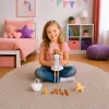 LEAN TOYS Anlily Lalka z Psem, Sukienka Kwiatowa, Torebka, Przekąski, Zestaw Akcesoriów