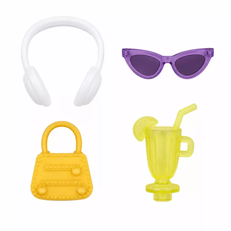 LEAN TOYS Lalka Fashion Anlily w Fioletowej Sukience z Słuchawkami i Zestawem Akcesoriów