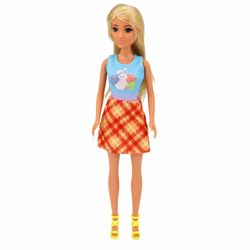LEAN TOYS Anlily Doll with White Rabbit and Carrots Carrot Stand Set