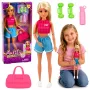 LEAN TOYS Lalka Anlily w Stroju Sportowym z Hantlami, Butelką Wody, Torbą, Zestaw Akcesoriów