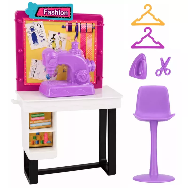 LEAN TOYS Anlily Lalka Krawcowa Projektantka Mody Maszyna do Szycia Meble Akcesoria