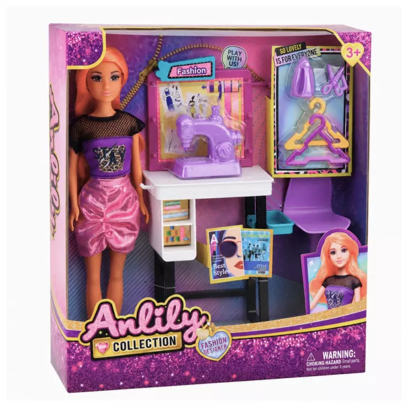 LEAN TOYS Anlily Lalka Krawcowa Projektantka Mody Maszyna do Szycia Meble Akcesoria