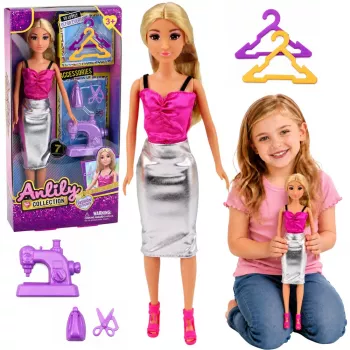 LEAN TOYS Anlily Zestaw akcesoriów do szycia dla lalek projektant mody krawcowa
