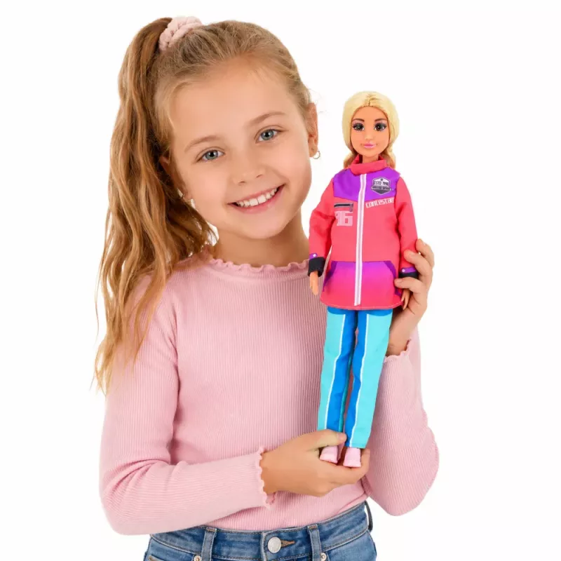 LEAN TOYS Anlily Doll Zestaw Sportów Zimowych Narty Skuter Śnieżny Snowboard Ubrania
