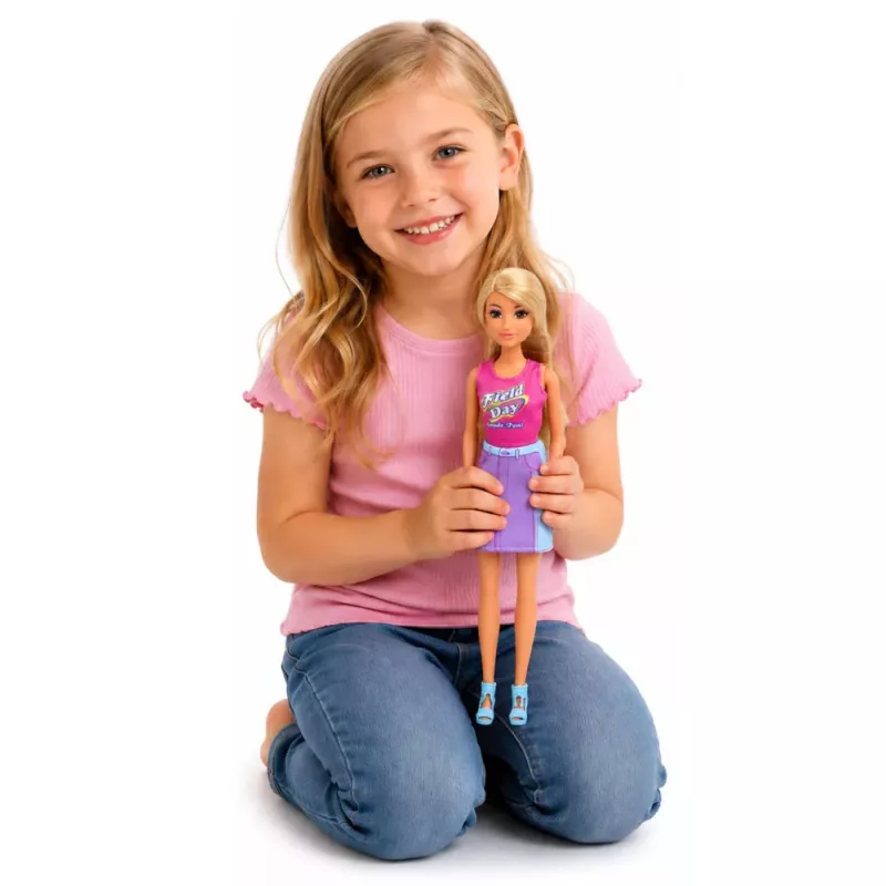 LEAN TOYS Lalka Anlily z Białym Psem w Obróży, Łóżkiem i Zestawem Akcesoriów