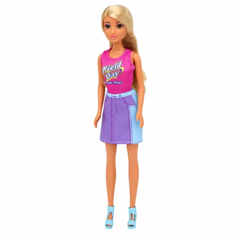 LEAN TOYS Lalka Anlily z Białym Psem w Obróży, Łóżkiem i Zestawem Akcesoriów