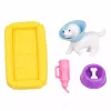 LEAN TOYS Lalka Anlily z Białym Psem w Obróży, Łóżkiem i Zestawem Akcesoriów