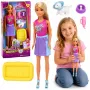 LEAN TOYS Lalka Anlily z Białym Psem w Obróży, Łóżkiem i Zestawem Akcesoriów