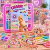 LEAN TOYS Zestaw do tworzenia biżuterii w walizce - 1000 elementów: koraliki, zawieszki, literki