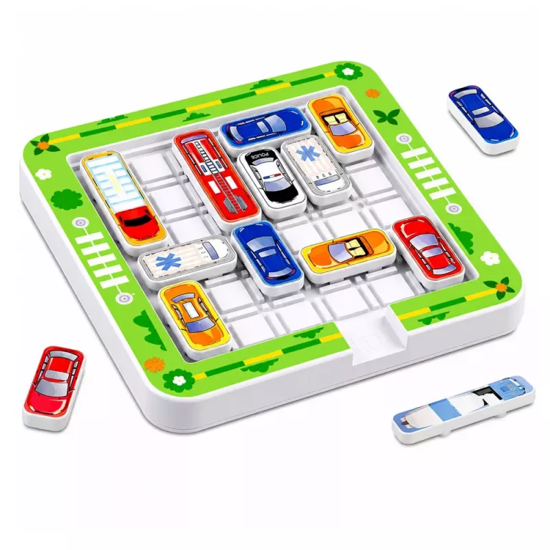 LEAN TOYS Magnetyczna Gra Puzzle Magnetyczne Samochody 15 Pojazdów 60 Kart Plansza