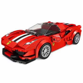 LEAN TOYS Klocki Konstrukcyjne Samochód Sportowy Wyścigowy Gablota Czerwony 364 szt.