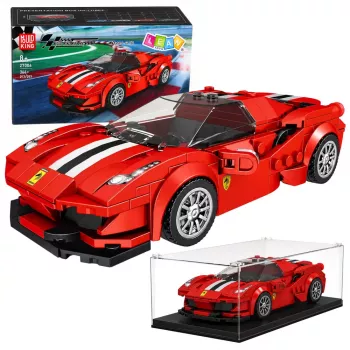 LEAN TOYS Klocki Konstrukcyjne Samochód Sportowy Wyścigowy Gablota Czerwony 364 szt.