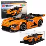 LEAN TOYS Klocki Konstrukcyjne Samochód Sportowy Pomarańczowy z Gablotą 423 szt.