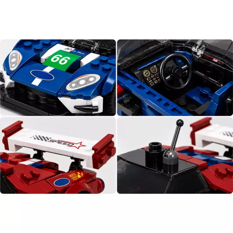 LEAN TOYS Klocki konstrukcyjne Samochód sportowy GT2016 Wyścigowy z gablotą 347 szt.