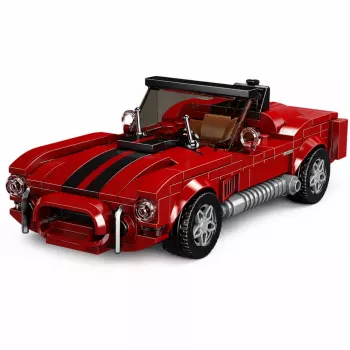 LEAN TOYS Klocki Konstrukcyjne Samochód Klasyczny S.Cobra Czerwony z Gablotą 391 szt.