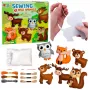 LEAN TOYS Zestaw kreatywny do szycia filcowych maskotek leśne zwierzęta 6 szt.