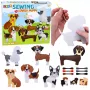 LEAN TOYS Kreatywny zestaw do szycia pluszowych zwierzątek z filcu DIY Psy 6 szt.