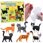 LEAN TOYS Kreatywny zestaw do szycia pluszaków z filcu, koty, DIY, 6 szt.