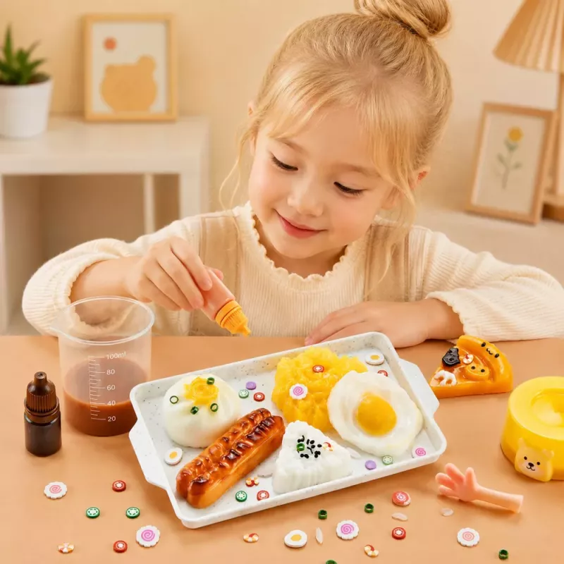 LEAN TOYS Zestaw Kreatywny Arts and Crafts: DIY Squishy Dekoracyjne Śniadanie