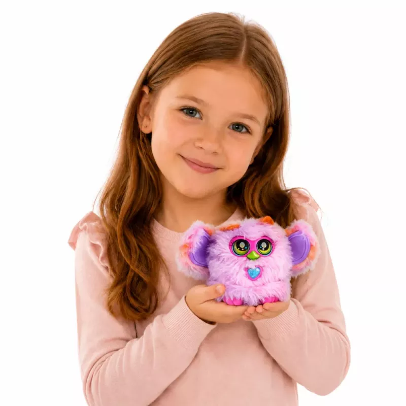 LEAN TOYS Genie Pets Interaktywny Stworek z Dźwiękiem i Światłem, Zawieszka, Fioletowy