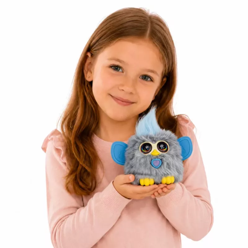 LEAN TOYS Genie Pets Interaktywny Stworek Światła i Dźwięki Wisiorek Szary