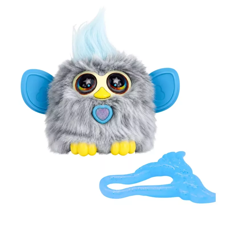 LEAN TOYS Genie Pets Interaktywny Stworek Światła i Dźwięki Wisiorek Szary