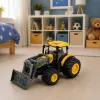 LEAN TOYS Ciągnik rolniczy z spycharką Światła Dźwięki Żółty 1:24
