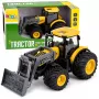 LEAN TOYS Ciągnik rolniczy z spycharką Światła Dźwięki Żółty 1:24