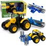 LEAN TOYS Ciągnik Rolniczy z Wałem, Światłami i Dźwiękami Żółty 1:24