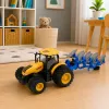 LEAN TOYS Ciągnik Rolniczy z Pługiem Wieloskibowym Światła Dźwięki Żółty 1:24