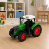 LEAN TOYS Ciągnik rolniczy z przyczepą 1:24 Biały Zielony Gumowe koła