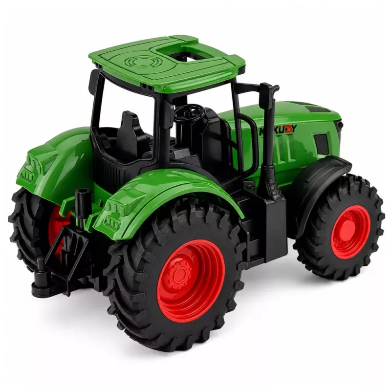 LEAN TOYS Ciągnik Rolniczy z Gumowymi Kołami Zielony 1:24