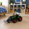 LEAN TOYS Ciągnik Rolniczy z Chwytakiem do Bel Gumowe Koła Zielony 1:24