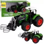 LEAN TOYS Ciągnik Rolniczy z Chwytakiem do Bel Gumowe Koła Zielony 1:24
